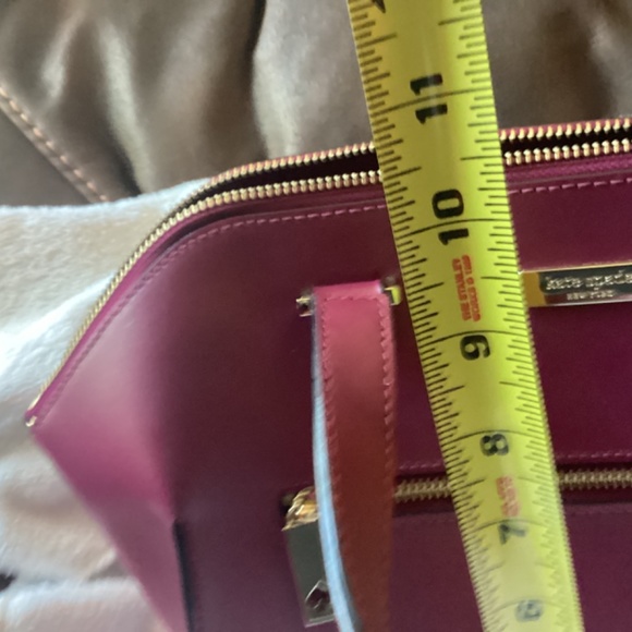 Kate Spade burgundy purse bag handles gold letter authenticity COA Luxury red - Picture 10 of 15